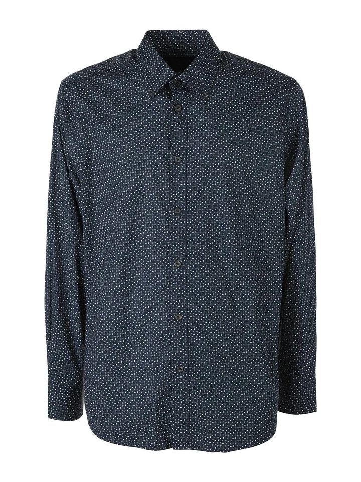 Ascot Sport Camicia da uomo con stampe in cotone elasticizzato - blu scuro - Immagine 3 di 4