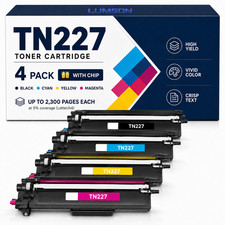 TN227 Toner Cartridge 4 Pack BK/C/M/Y Compatible With Brother TN223 HL-3210CW