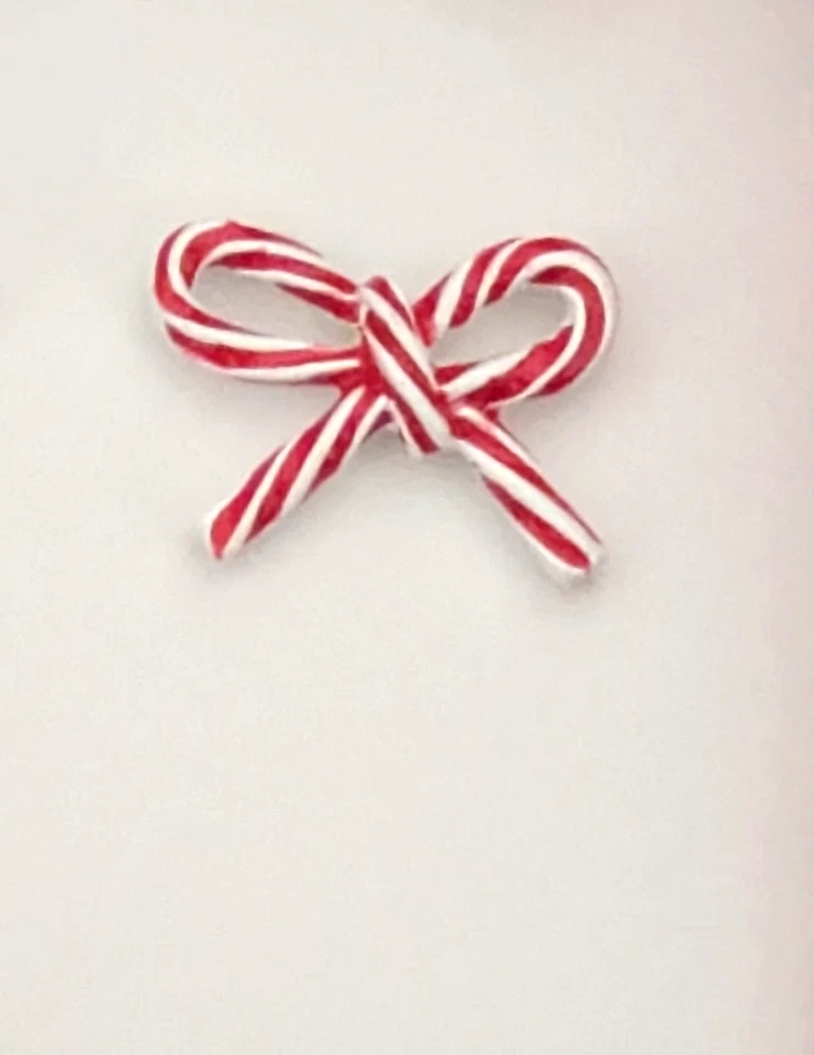 Aretes Betsey Johnson SANTA BABY Rojo y Blanco Bastón de Caramelo Arco en Caja de Regalo Foto 2 de 3