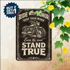 Vintage Biker Theme Wall Art Graphic Home Bar Man Cave Decor Metal Wall Tin Sign