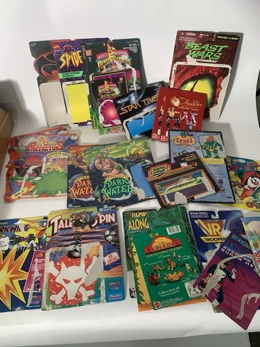HUGE Lot Of Vintage Toy Cardbacks Power Rangers Stone Protectors GARGOYLES more