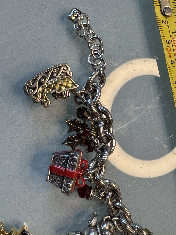 Brighton Crystal "Holiday Frolic" Christmas Charm Bracelet W/ Bonus Bracelet - Image 2 of 4