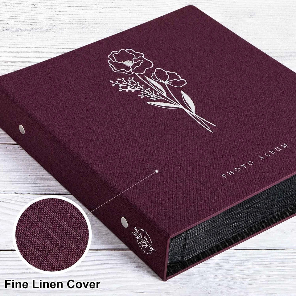 Álbum de fotos 4X6 600 bolsillos fotos, cubierta de lino álbumes de fotos grandes para 600 H Foto 3 de 4