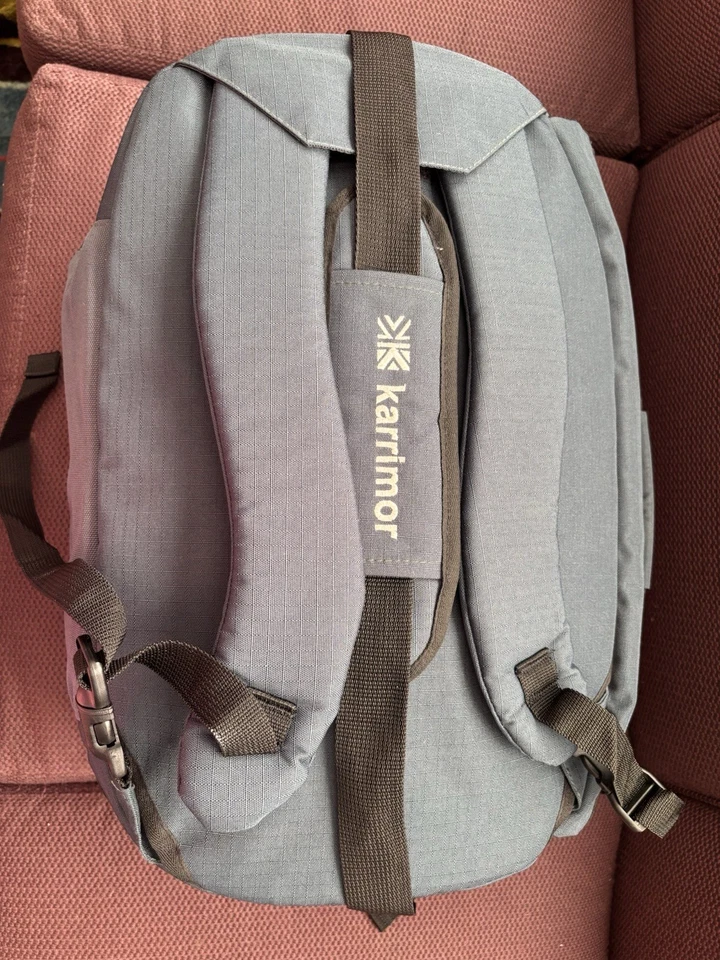 Karrimor Vintage Convertible Backpack Messenger Bag Blue Padded Straps Mesh Pkts - image 2 of 4