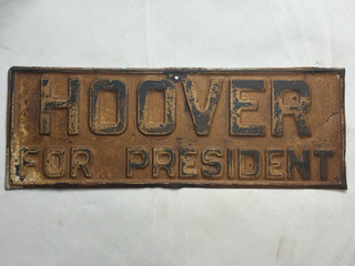 1929 HERBERT HOOVER PER PRESIDENTE TARGA GRANDE DEPRESSIONE EPOCA