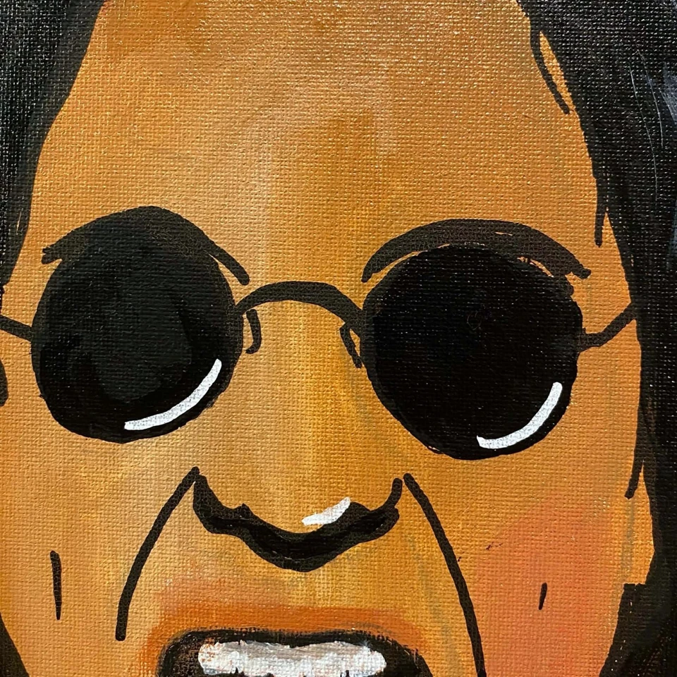 Vibrante pintura de arte pop Ozzy Osbourne original celebridad de metal pesado 12x12 Foto 3 de 4