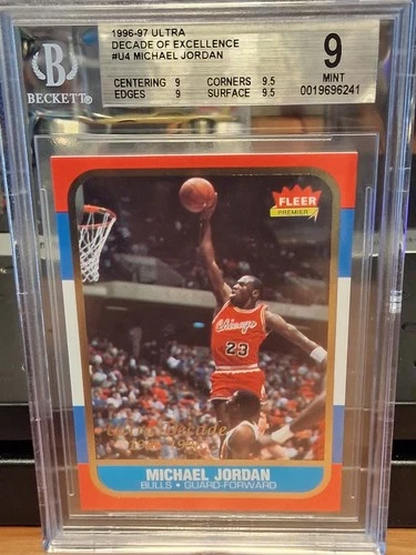 1996 Fleer Ultra #U-4 Michael Jordan Decade of Excellence BGS 9 - 2x9's 2x9.5's
