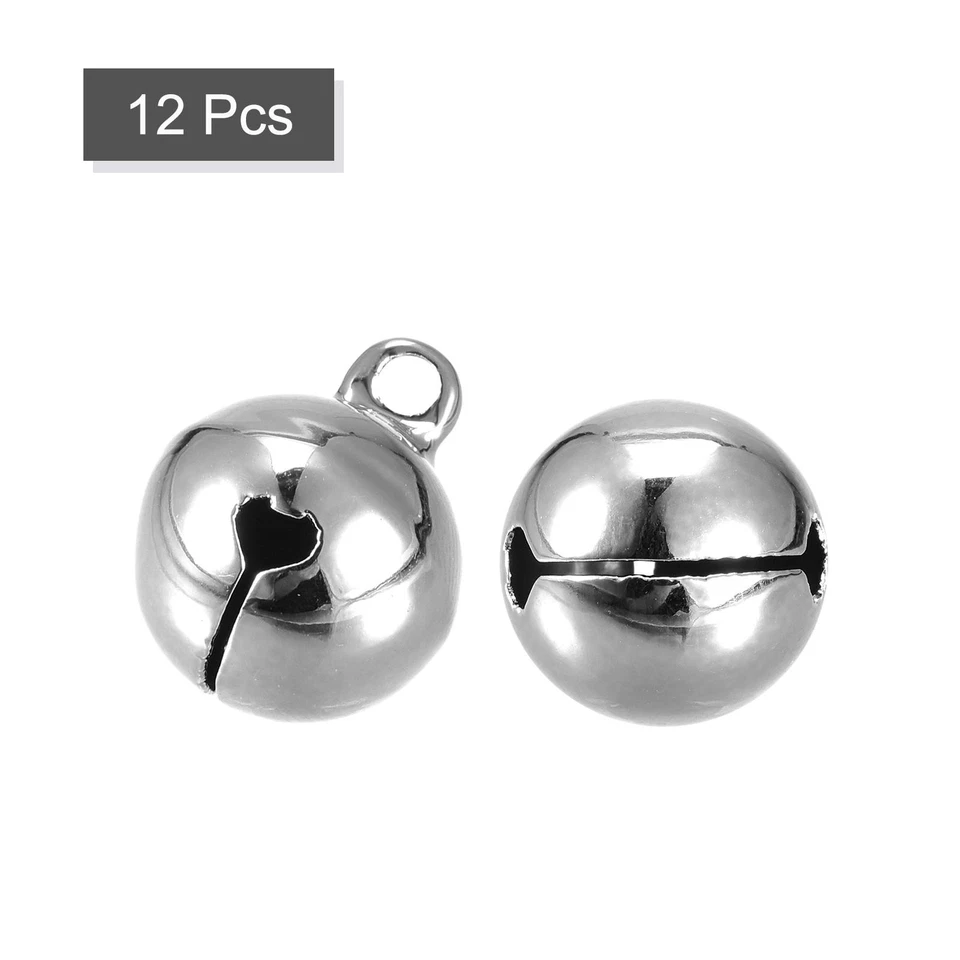 Campanas Jingle, 14 mm 12 piezas Campanas Pequeñas para Artesanía Hágalo Usted Mismo Navidad, Tono Plateado Foto 3 de 4