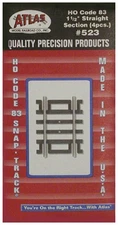 Atlas HO Scale Code 83 1.5" Straight 4-Pack Model Train Track