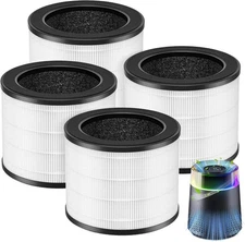 4 Pack MSB5 H13 True Hepa Filter Replacement for Membrane Solutions Air Purifier