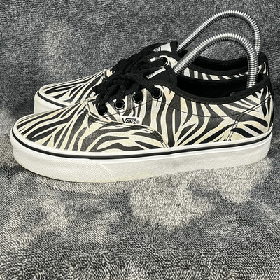 Vans Doheny Decon Metallic Zebra Black White Shoes Women's Size 6.5