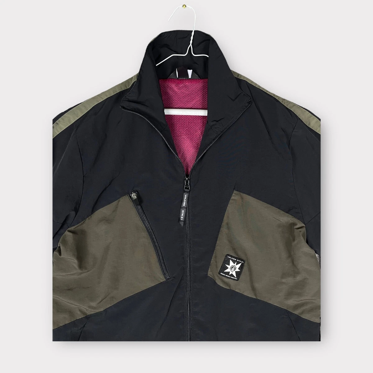 Volcom Track Jacket Mens Size Medium Black A.P. 2 Full Zip