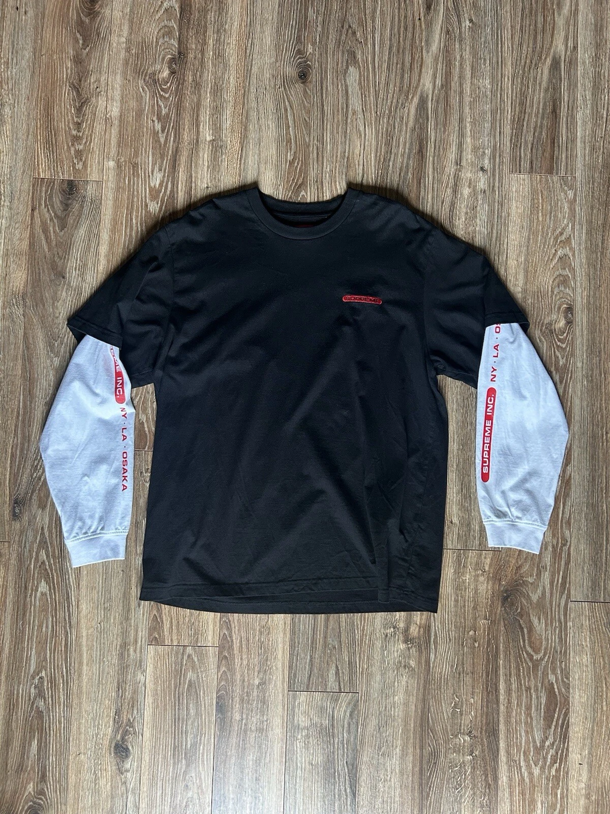 Haut noir à manches longues lambrissé Supreme Inc. taille L SS21