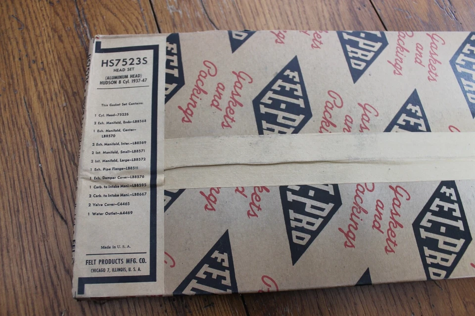Juego de juntas de culata Fel Pro HS 7523S 1937-1947 Hudson 8 cilindros NOS Foto 2 de 4