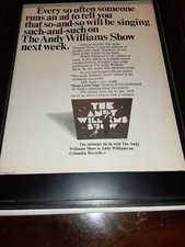 Andy Williams Show Rare Original Soundtrack Promo Poster Ad Framed!