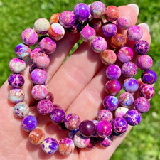 Galaxy Sea Sediment Jasper Elastic Stretch Bracelet 10mm Round Gemstone Beads