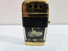 Working Vintage Scripto Vu STEAM SHIP Lighter    7130/29