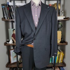 Brooks Brothers 346 Men's Sport Coat Gray Herringbone Stretch Wool Blend Sz 46L