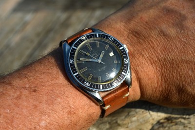 EBERHARD SCAFOGRAF 300 AUTOMATIC VINTAGE STAINLESS STEEL DIVER 42MM 300M WATCH