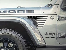 Fits 2018-2024 Jeep Wrangler JL&Gladiator 2020+ Fender Vent American Flag Decal