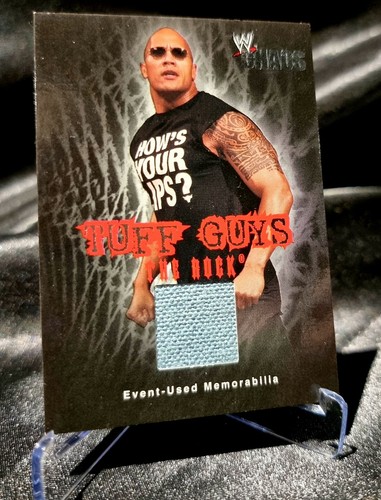 THE ROCK 2004 FLEER CHAOS TUFF GUYS EVENT USED SWATCH -WWE SUPERSTAR!!! - Bild 1 von 2