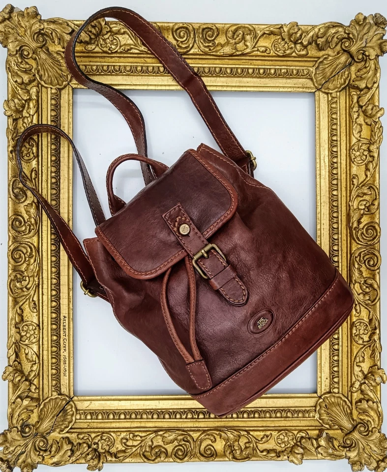 Mochila The Bridge Line Story couro marrom tamanho pequeno como nova - Imagem 2 de 4