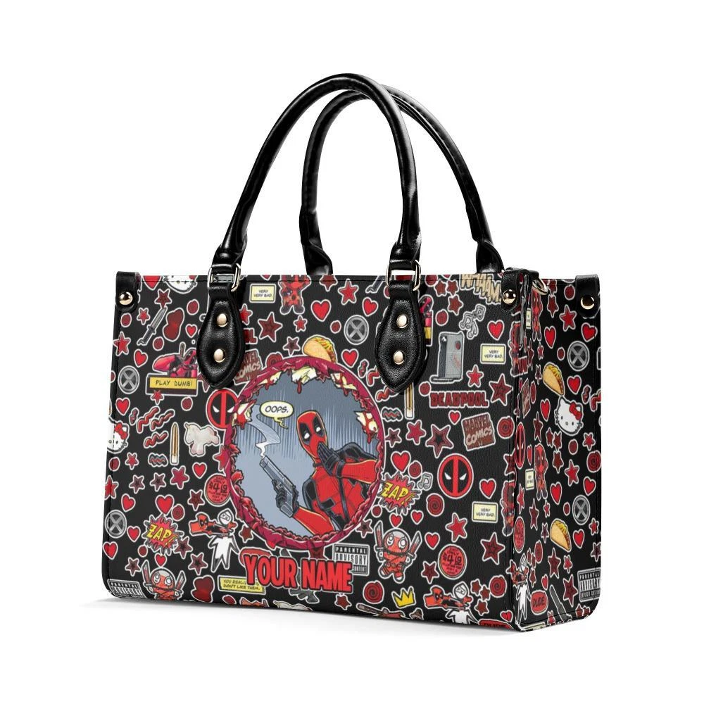 Personalized Deadpool-Luxury Women PU Leather Handbag Halloween Christmas Gift