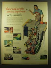 1950 Firestone Velon Ad - Yards of lovely sew-ables and not a scrap of waste