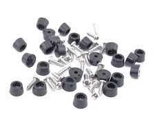 13mm Diameter x 6mm Tall Rubber Feet for Cutting Boards, Includes Hardware
