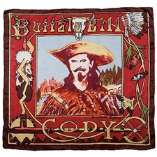 Wyoming Traders Wild Rag Buffalo Bill Cowboy Print Silk Scarf - 34.5"