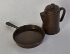 Vintage Marx 1960's Johnny West Movable Cowboy Accessory-Frying Pan & Coffee Pot