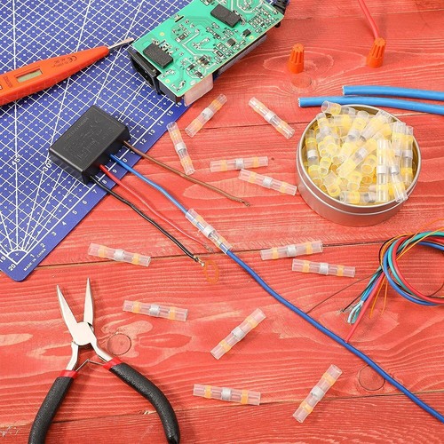 Solder Seal Sleeve Heat Shrink Wire Connectors 12-10 AWG Yellow Terminals 100PCS - Picture 10 of 11
