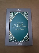 Hallmark Merriest Christmas And Happiest New Year 16 Greeting Cards, Green Gold