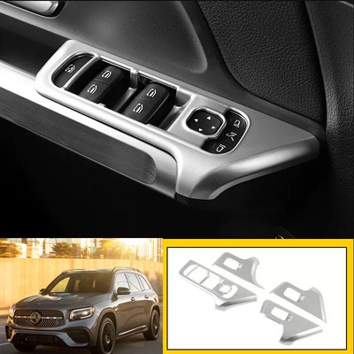 For Benz GLB 200 250 35 2020-2023 Matt Silver Window Lift Lock Switch Panel Trim