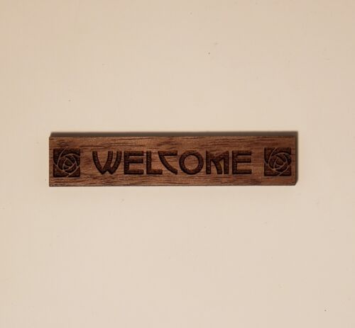Artisan Made Dollhouse Miniature Welcome Sign Arts & Crafts Stickley Style 1:12 - Picture 1 of 3