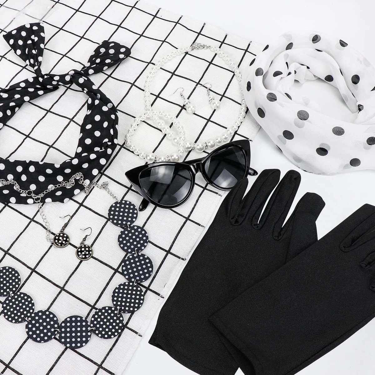 Rockabilly Accessoires Set - 50er Jahre Style Mit Schal & Sonnenbrille