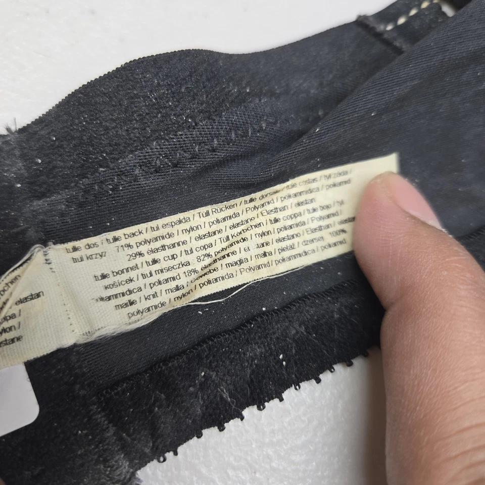 Sujetador Chantelle para mujer 44DDD negro a lunares con aros lazo encaje sin forro Foto 4 de 4