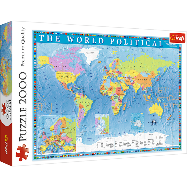 (B-WARE) Trefl, Politische Weltkarte, 2000 Teile Puzzle (B-WARE)-image