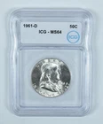 1961-D Franklin Half Dollar MS64 ICG *9693