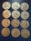 Roll of 12 Circ $6.00 Face 1950s-1960s Franklin Half Dollar 90% Silver Coins