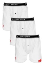 x3 Mens Boxer Shorts Cotton Everyday Comfort Durable White Underwear S M L XL