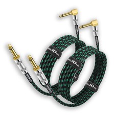 Guitar Cable 20 ft 2 Pack, Instrument Bass Cable AMP Cord 1/4 Straight to Ang...