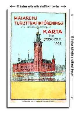 1923 Map of Stockholm by the Painter's Tourist Association - 11x17 Poster