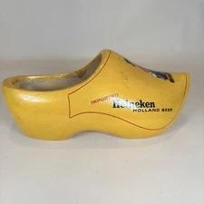 Vintage Advertising Heineken's Holland Beer Hand Carved Dutch Wooden Shoe
