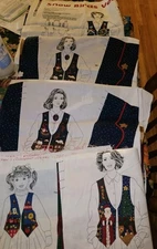 VTG Lot Of 5 Cranston V.I.P. DreamSpinners Vest Panels, 4 Christmas & 1 School 