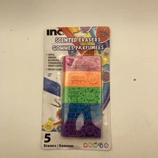 Inc Fruit Scented Erasers Pack Of 5 Fun Learning Straw.,  Orange,Apple,blueberry