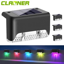 4X Solar LED Deck Light Outdoor Garden Path Patio Pathway Stairs Step Fence Lamp