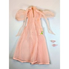 Vintage Barbie Nighty Negligee 965 Peignoir  Pink Shoes Missing Pompoms 