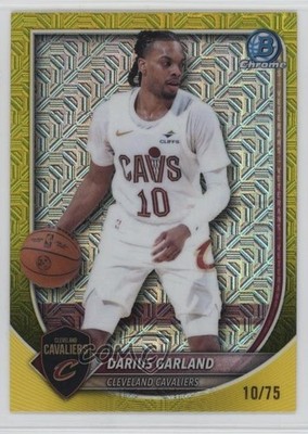 2025-26 Bowman Chrome Mega Box Yellow Mojo Refractor 10/75 Darius Garland ux8