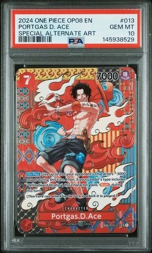PSA 10 Portgas D. Ace Alternate Art (SP) OP02-013, Two Legends, One Piece 2024